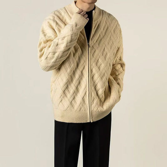 Warm Fleece Lined Wool Coat - VibreMode