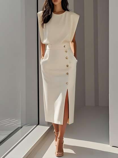 Women's Structured Midi Dress - VibreMode