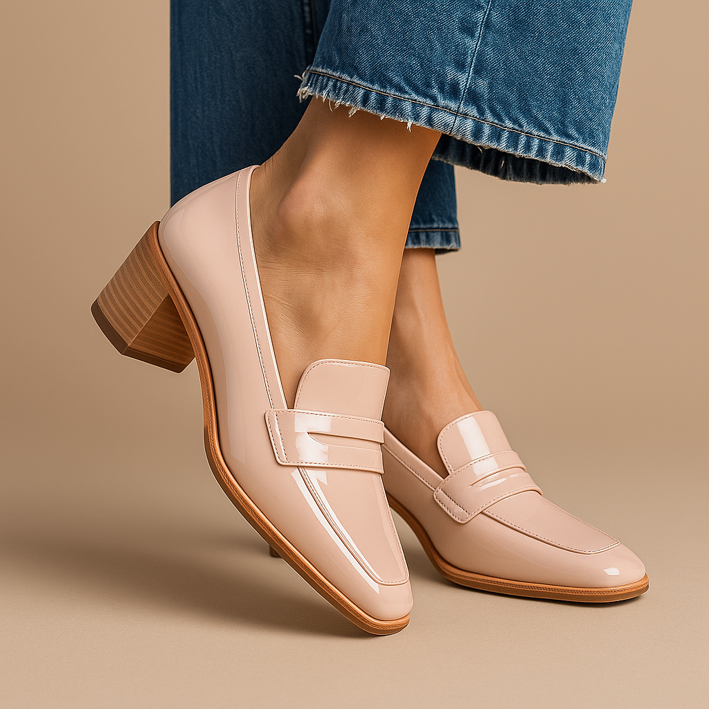 Women's Block Heel Slip-On Loafers - VibreMode