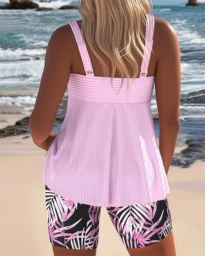 Women's Tummy Control Printed Tankini Swimsuit