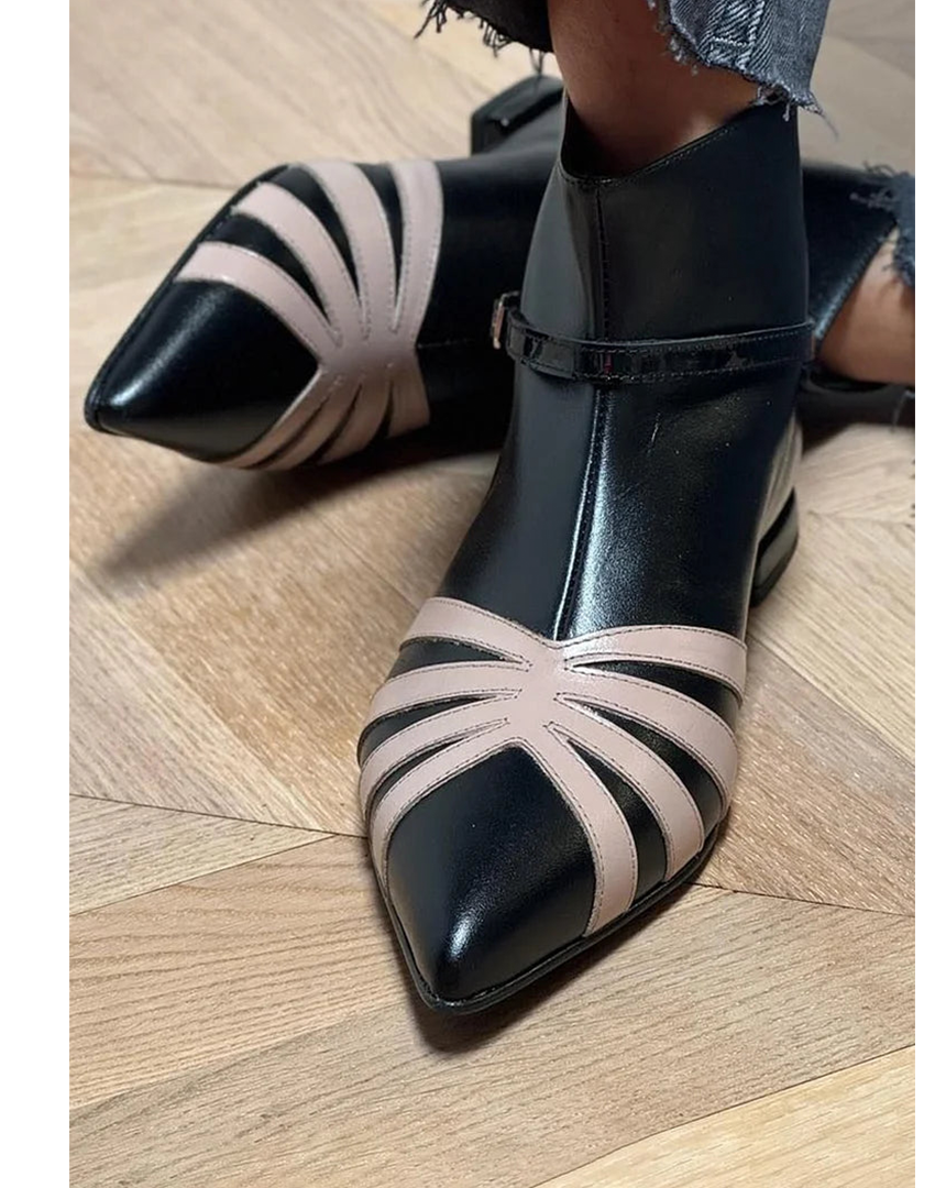 Women's Pointed Ankle Boots Geometric Design - VibreMode