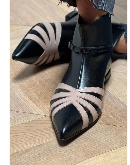 Women's Pointed Ankle Boots Geometric Design - VibreMode