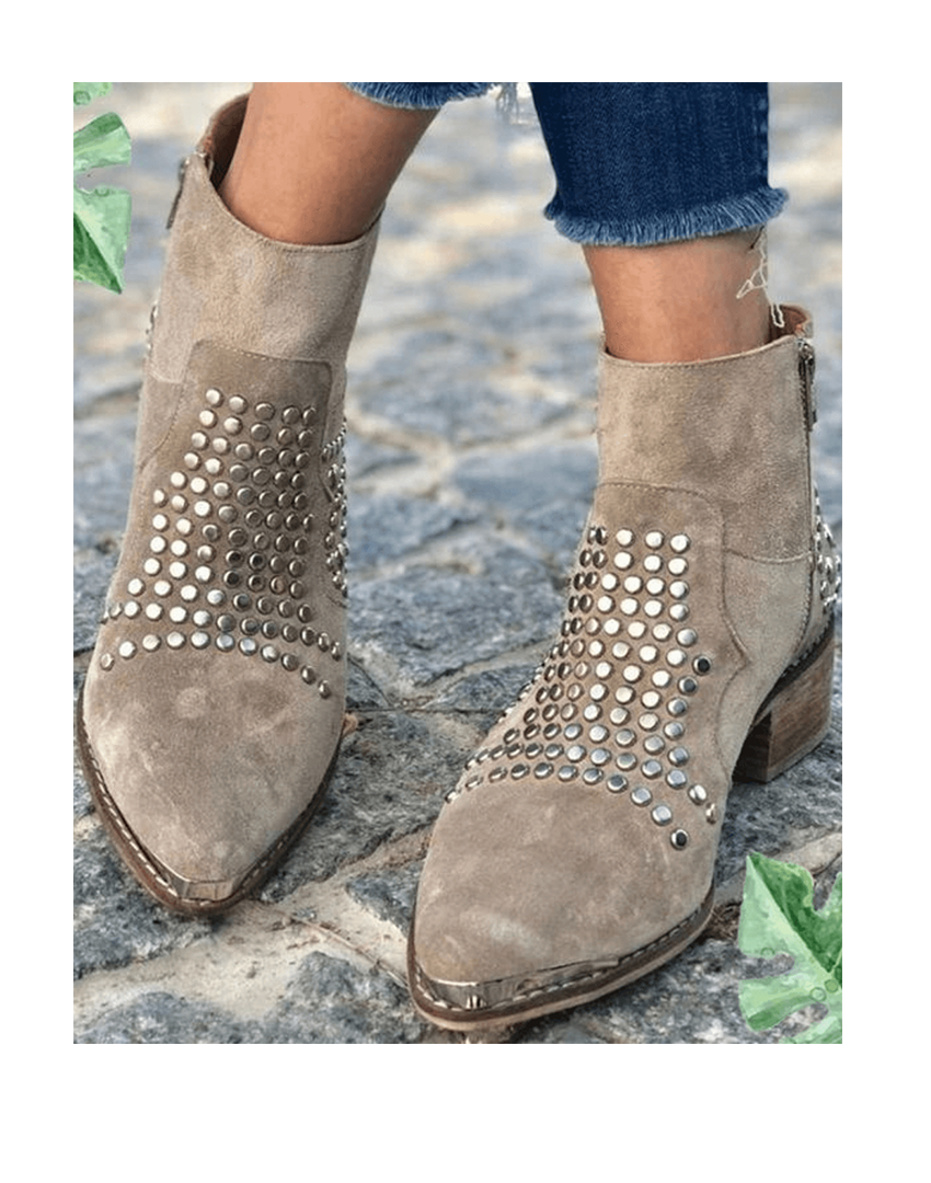 Women's Pointed Toe Stud Boots