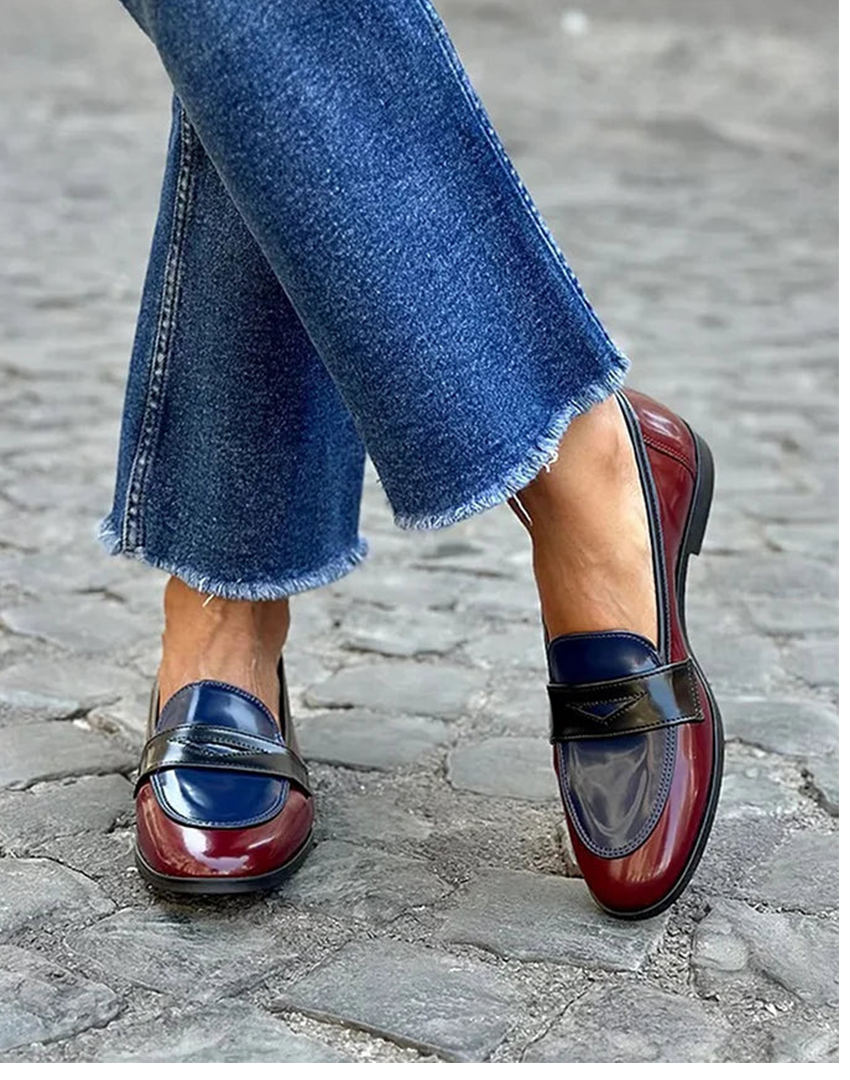 Women's Two-Tone Penny Loafers - VibreMode