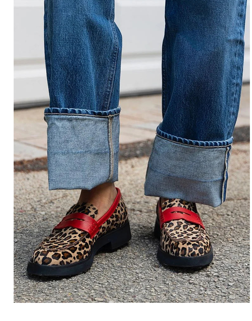 Women's Loafers Chunky Sole Patterned - VibreMode