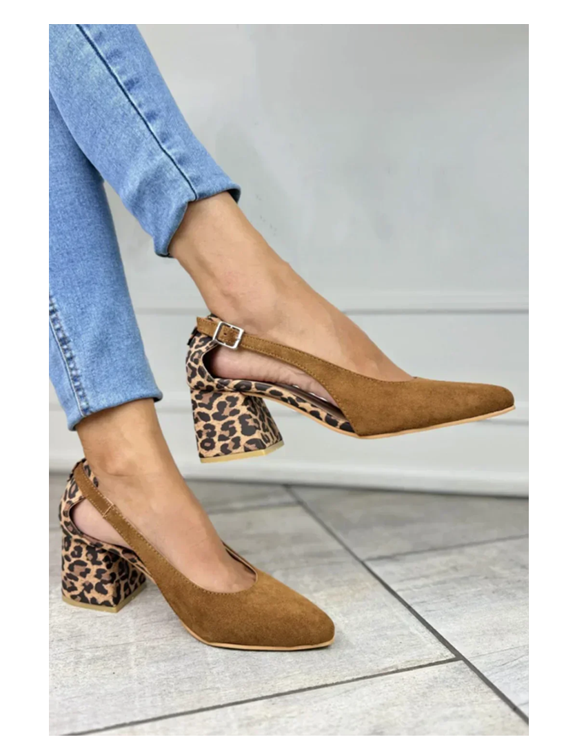 Women's Leopard Slingback Shoes - VibreMode