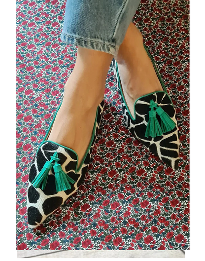 Women's Pointed Loafers Animal Print - VibreMode