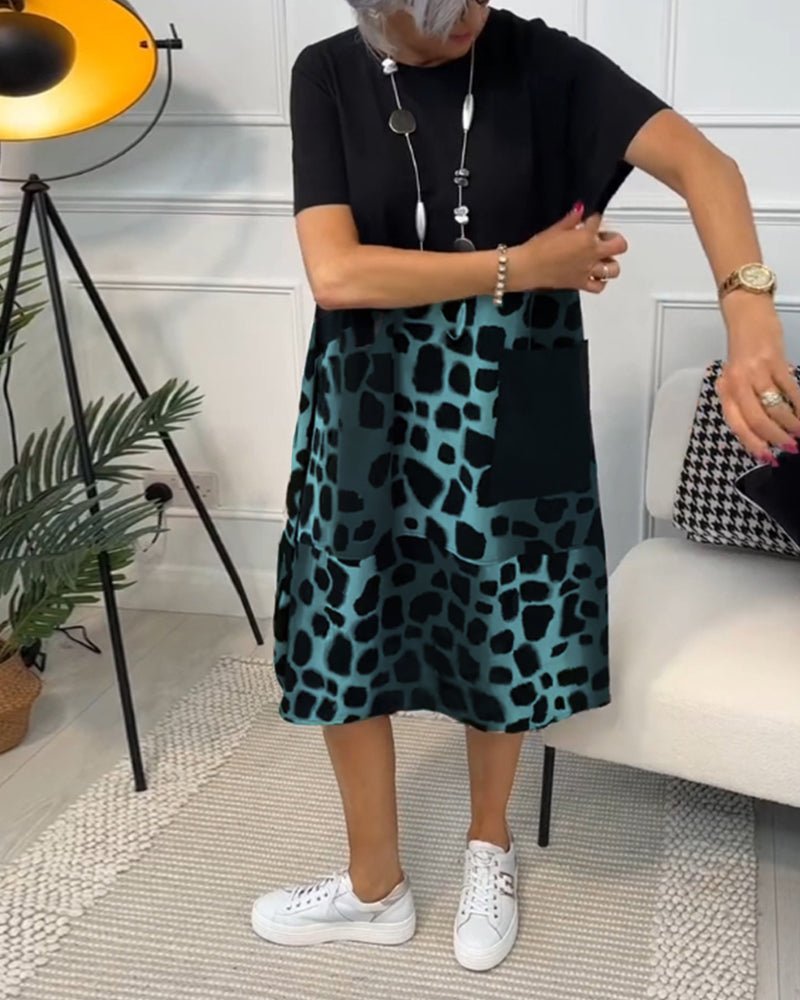 Comfortable Floral Midi Dress with Pockets