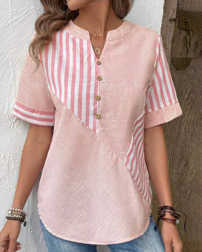 Women's Patchwork Stripe Blouse