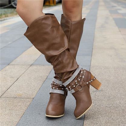 Women's Mid-Calf Boots Buckle Closure - VibreMode