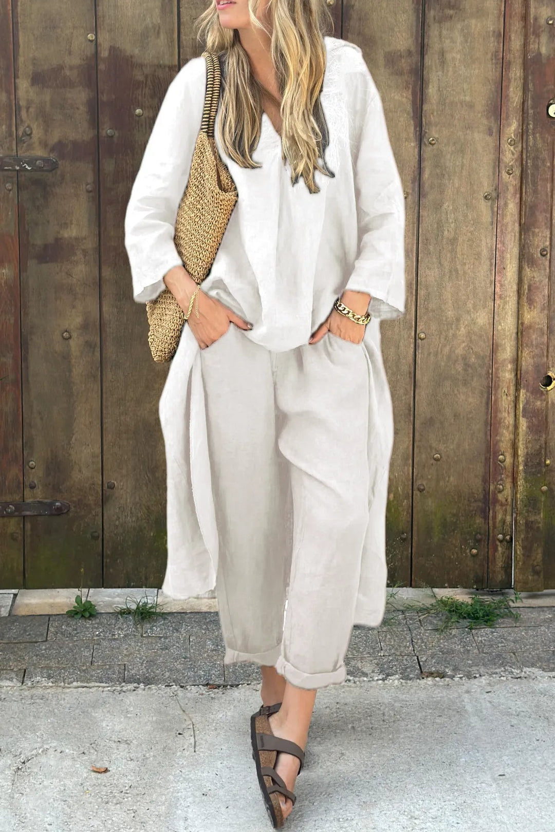 Women's Wide Leg Two-Piece Set Loose Fit