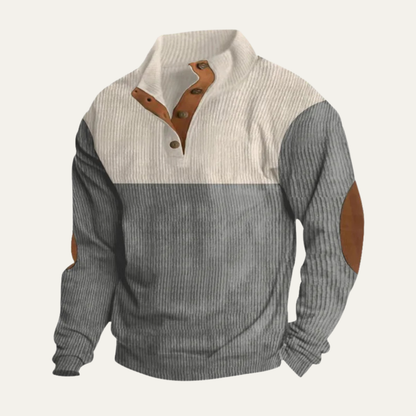 Men's Corduroy Sweater Two Tone Elbow Patches