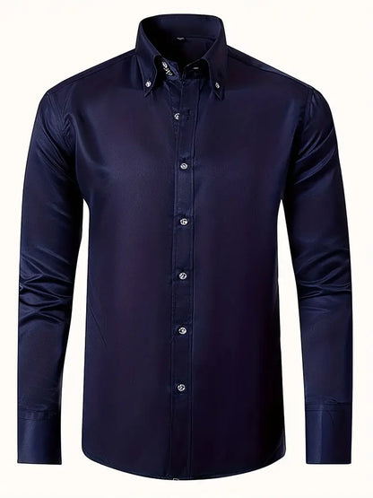 Charles Men's Formal Dress Shirt Button Front