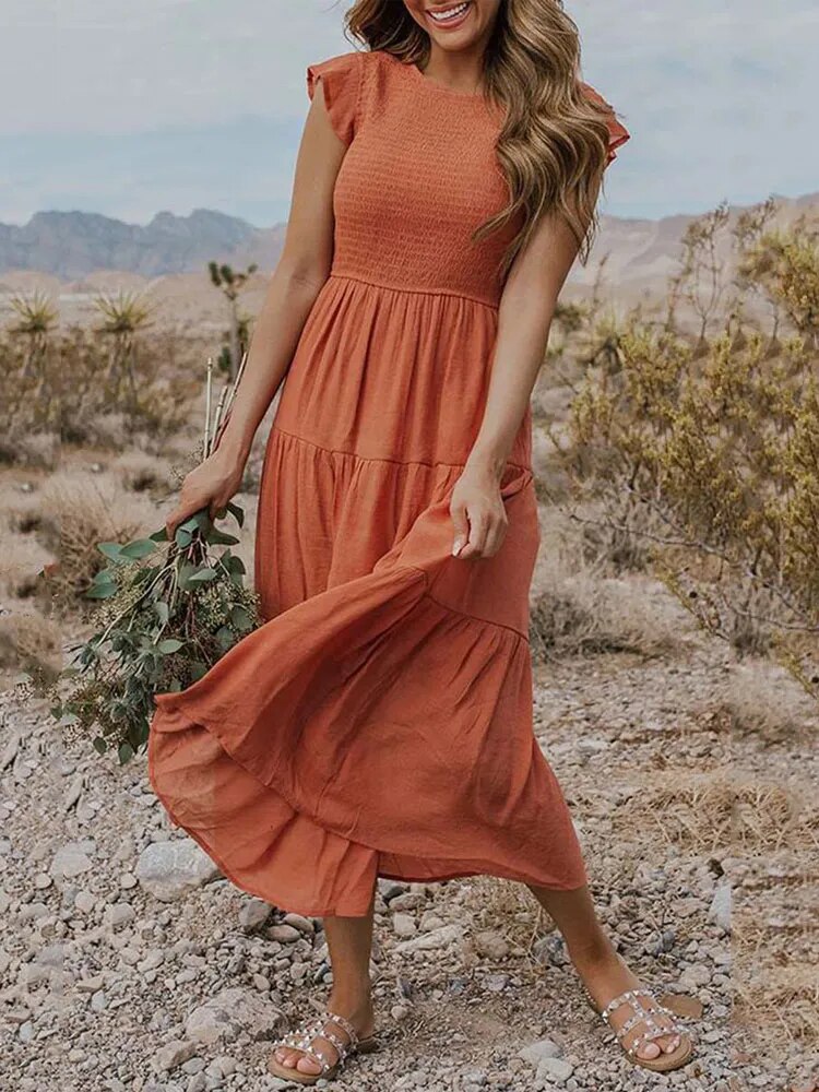 Women's Flowy Layered Dress - VibreMode