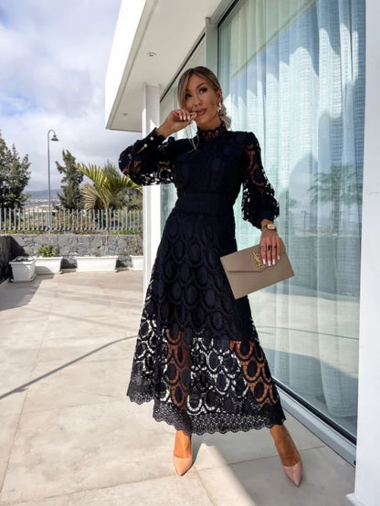 Sexy Women's Fitted Lace Party Dress
