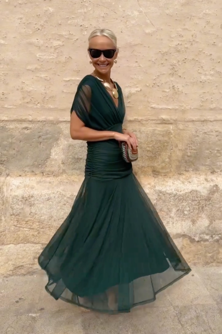 Elegant Women's V-Neck Maxi Dress