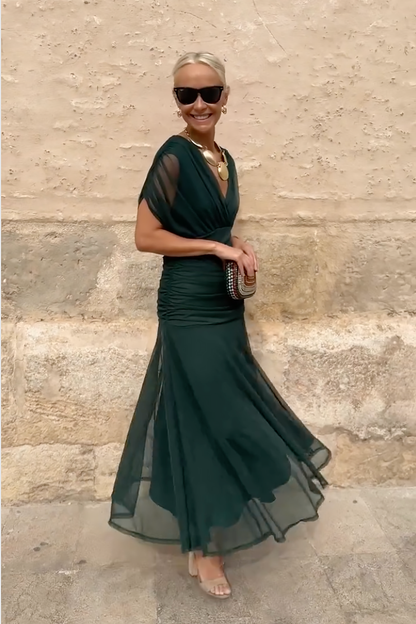 Elegant Women's V-Neck Maxi Dress