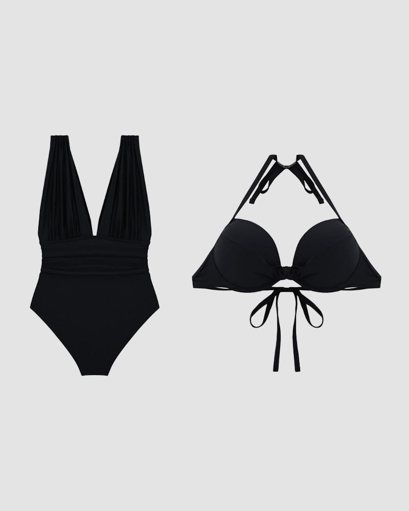 Slimming Women's V-Neck Swimwear Control Suit