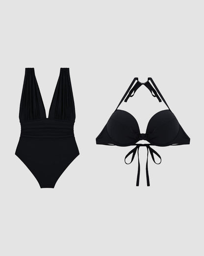 Slimming Women's V-Neck Swimwear Control Suit