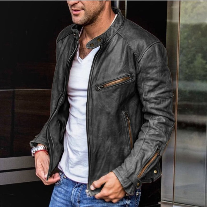 Men's Leather Jacket Weather Resistant