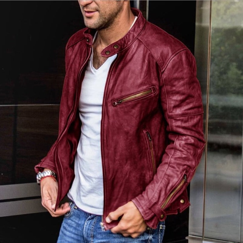 Men's Leather Jacket Weather Resistant