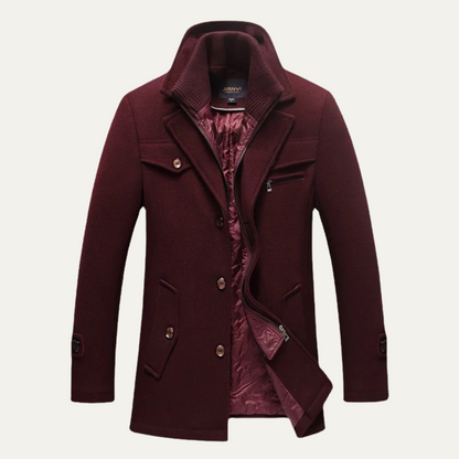 Men's Wool Blend Winter Coat Smart Casual
