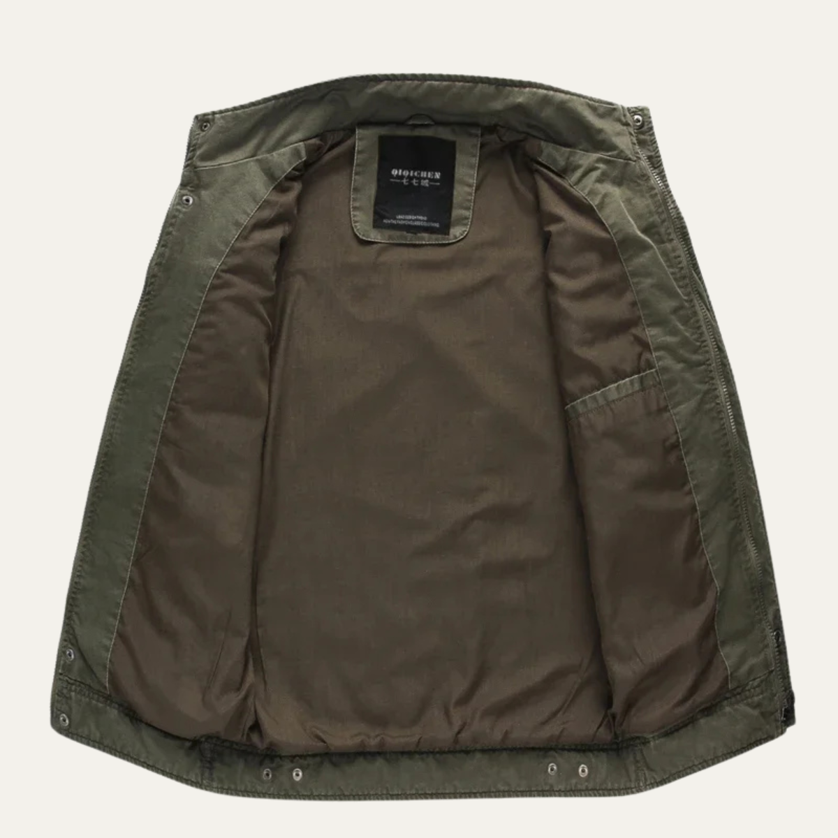 Men's Military Jacket Stand Collar Multiple Pockets