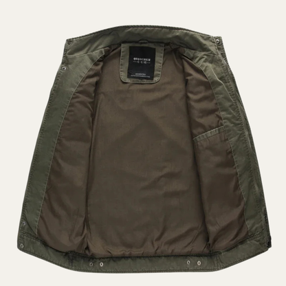 Men's Military Jacket Stand Collar Multiple Pockets