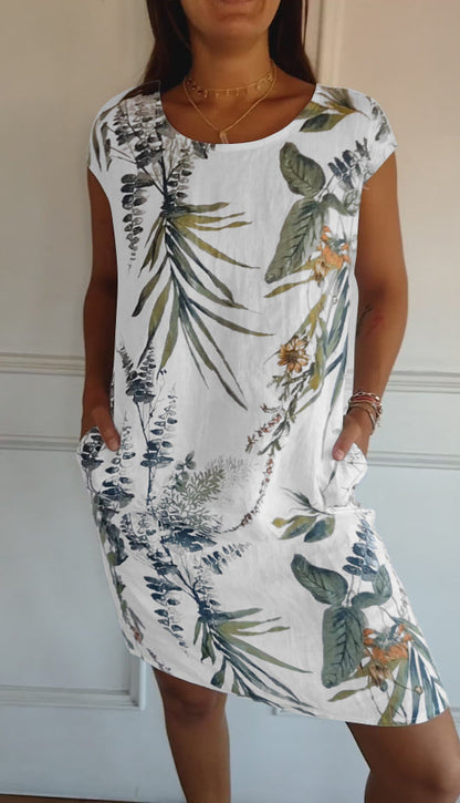 Women's Round Neck Comfortable Dress - VibreMode