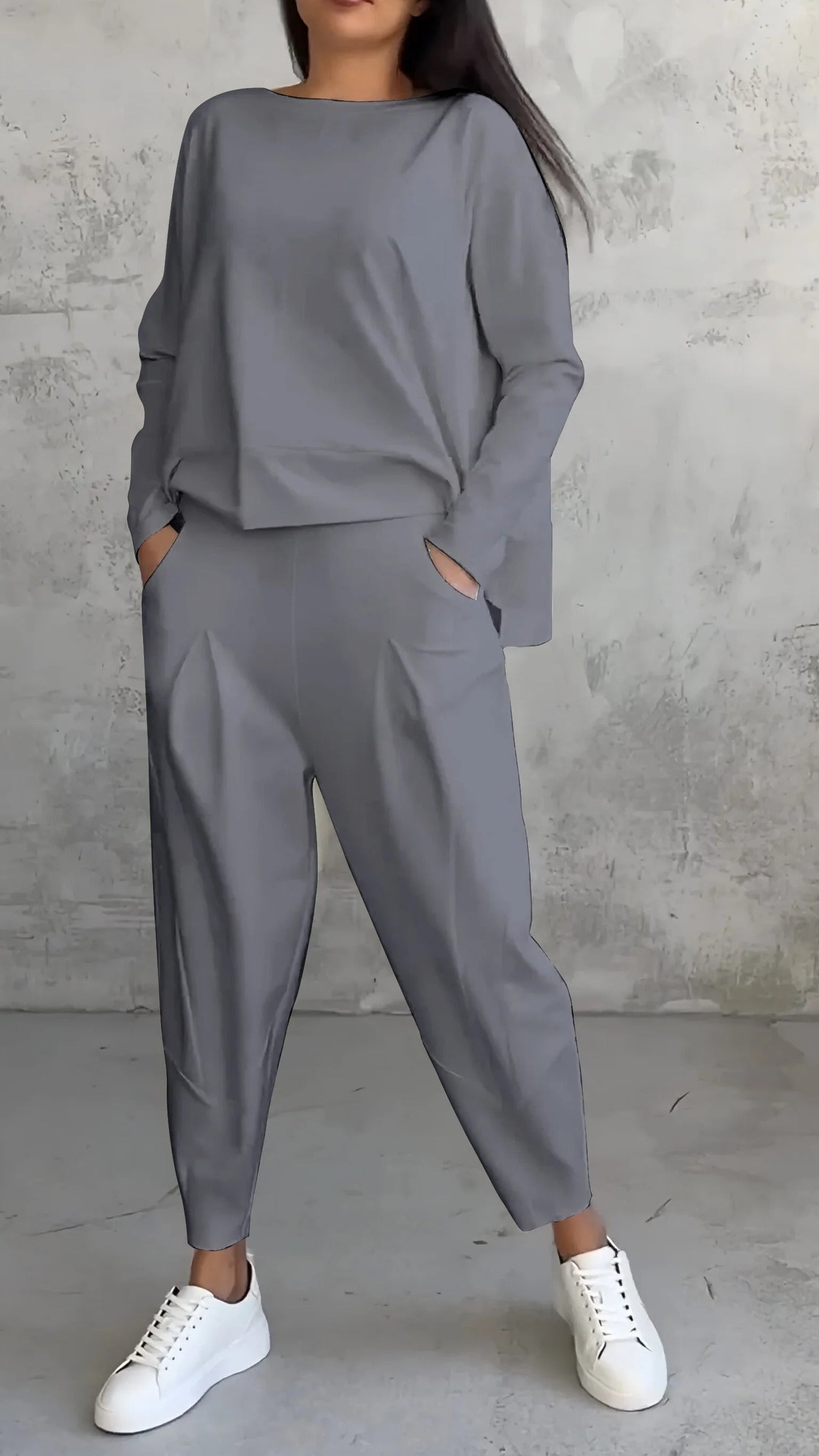 Women's 2 Piece Long Sleeve Lounge Set and Pants