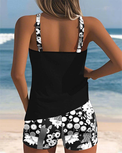 Women's Two-Piece Floral Swimsuit Comfortable Fit