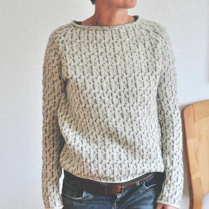Women's Crew Neck Sweater Raglan Seams