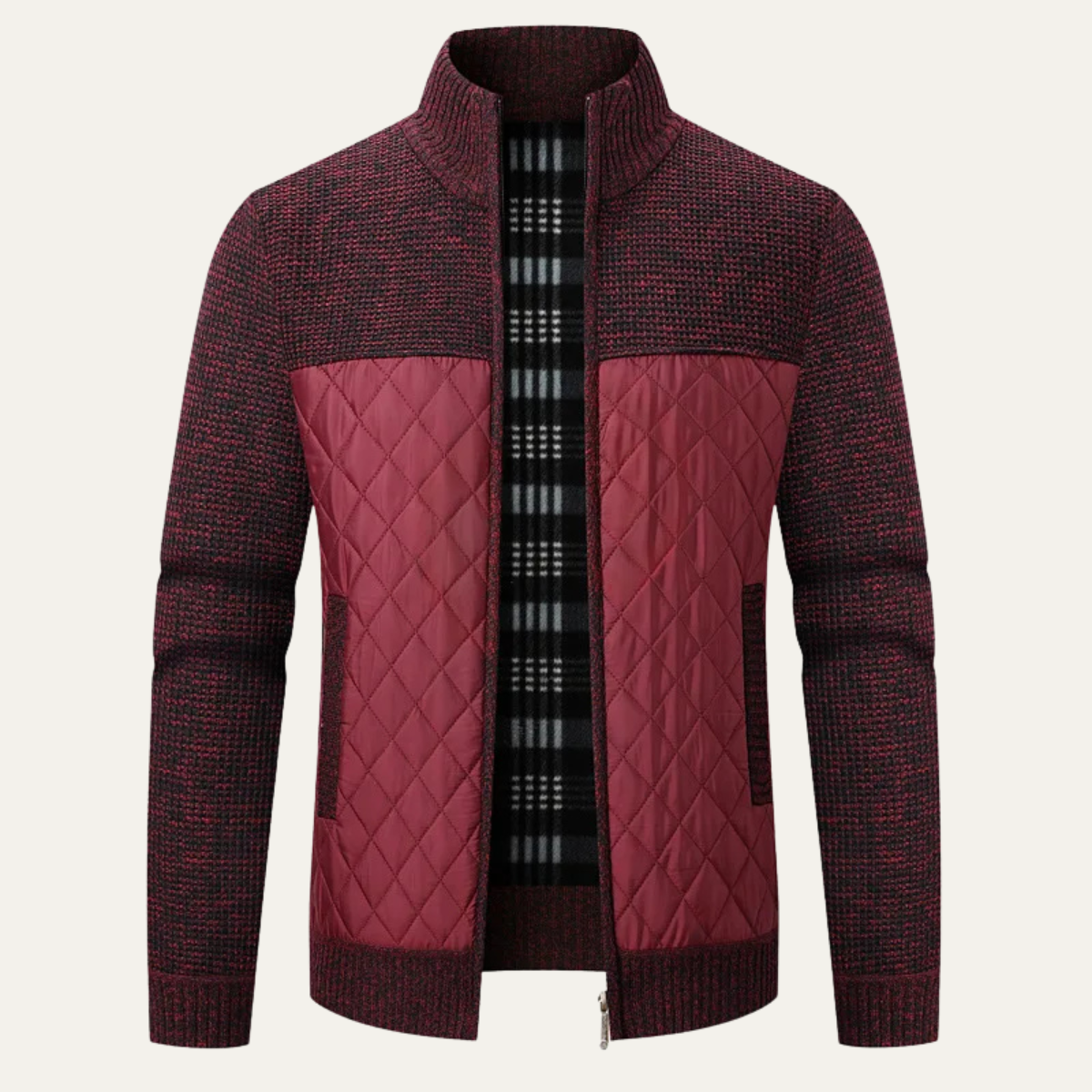 Men's Padded Zip Jacket Warm Green