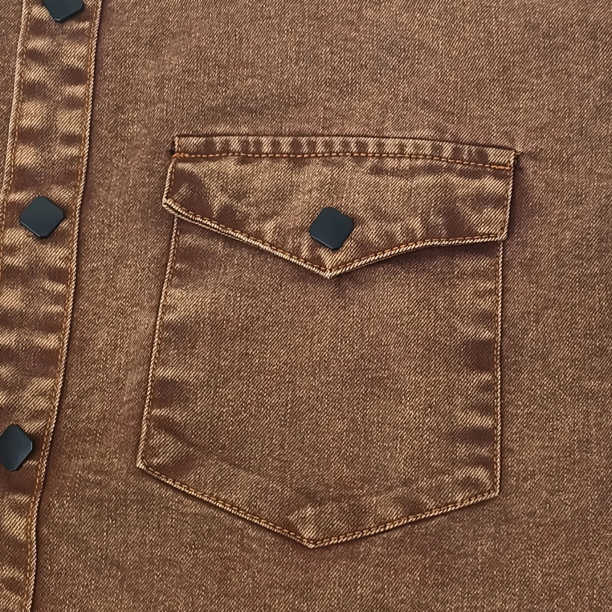 Men's Denim Work Shirt Vintage Washed Blue