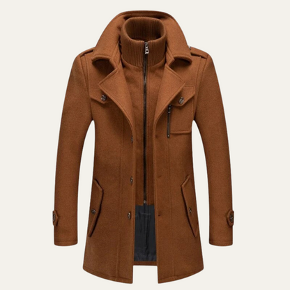 Men's Smart Trench Coat Waterproof Stand Collar