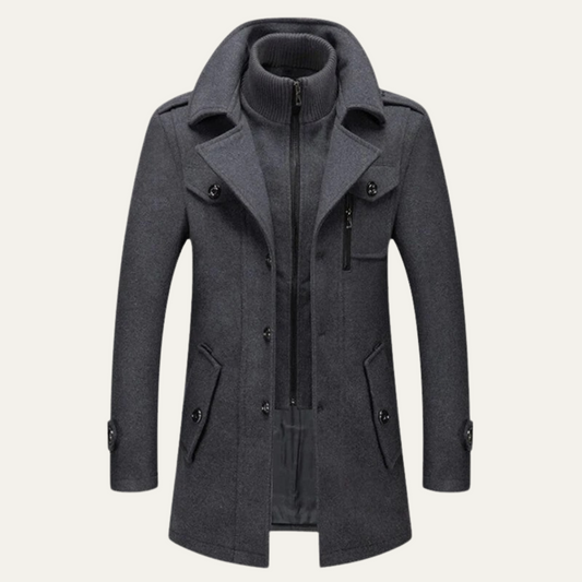 Men's Smart Trench Coat Waterproof Stand Collar - VibreMode