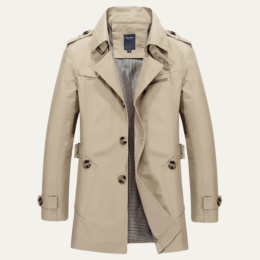 Men's Double Breasted Trench Coat Waterproof - VibreMode