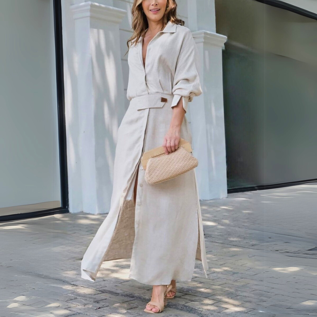 Women's Button Front Dress - VibreMode
