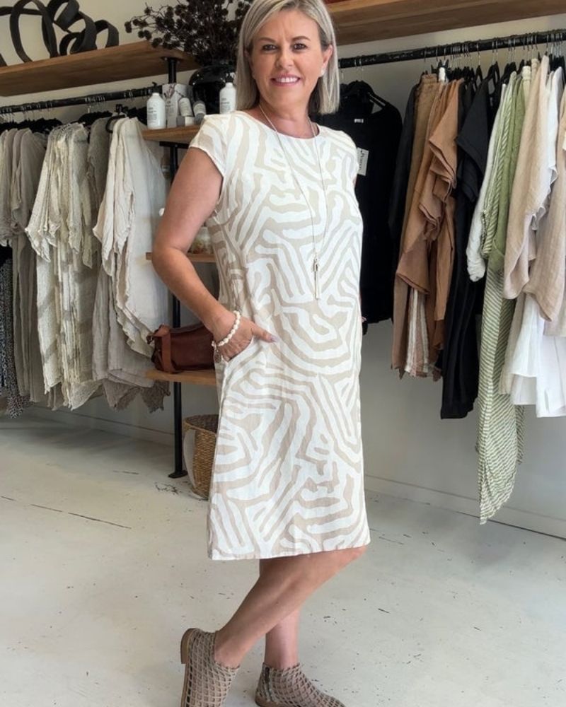 Women's Casual Midi Dress Short Sleeve