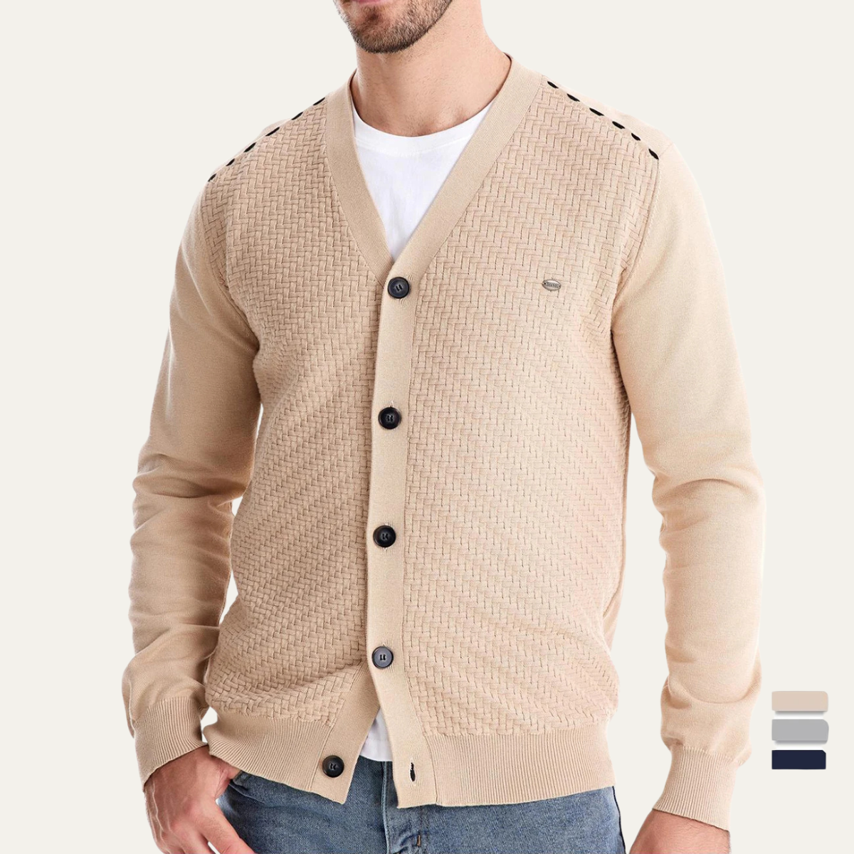 Men's Knit Cardigan Button Front Stylish