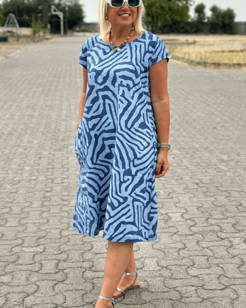Women's Casual Midi Dress Short Sleeve