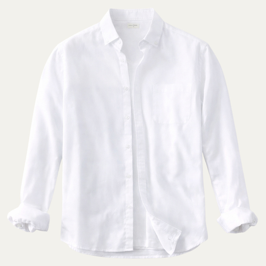 Men's Linen Cotton Button Up Shirt - VibreMode