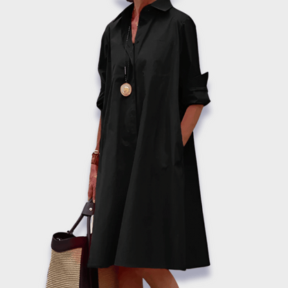 Women's Casual Mini Dress Color Block Long Sleeves
