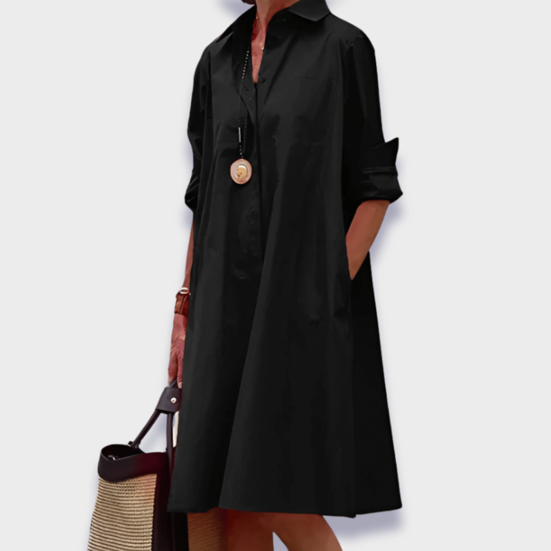 Women's Classic Collar Shirt Dress
