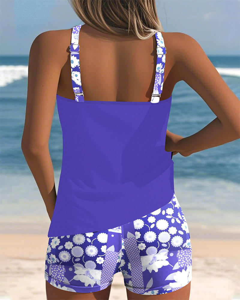 Women's Two-Piece Floral Swimsuit Comfortable Fit