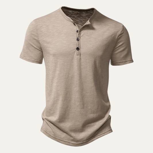 Men's Casual Henley T Shirt Summer Cotton - VibreMode