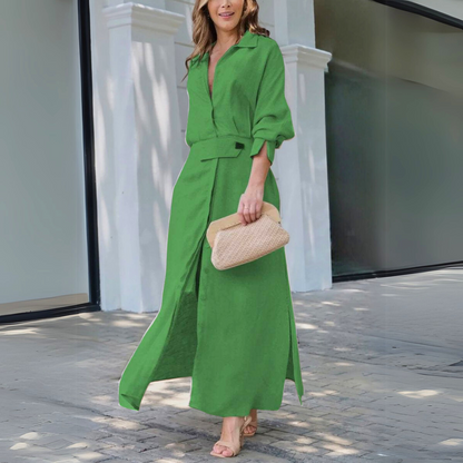 Elegant Women's Maxi Dress V-Neck
