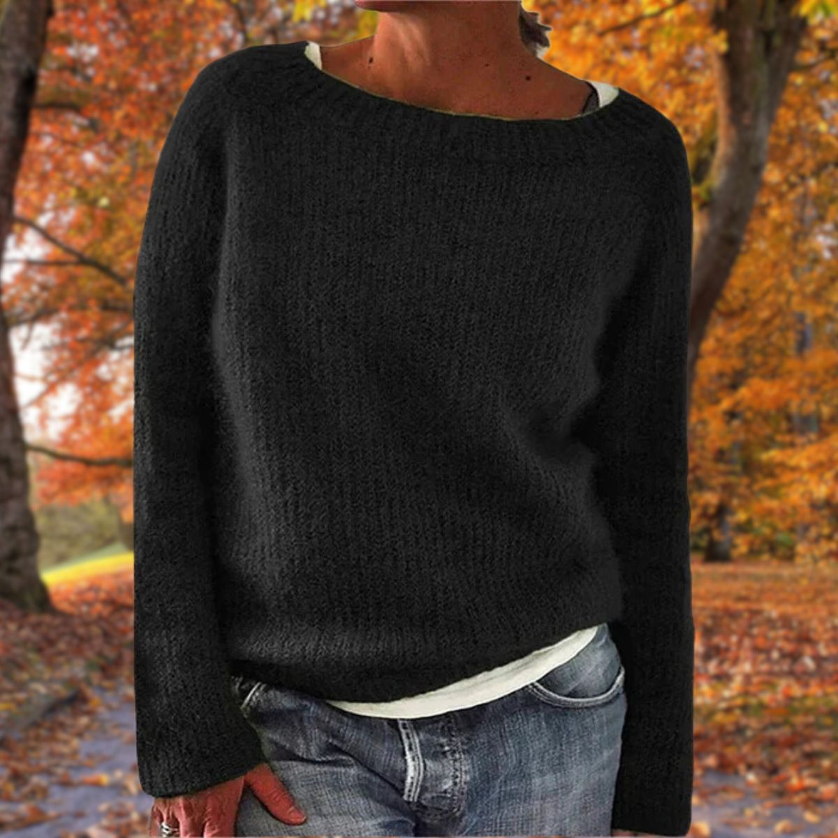 Women's Drop Shoulder Textured Knit Sweater
