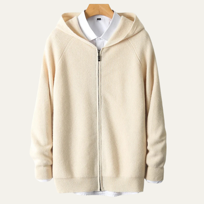 Men's Merino Wool Hooded Cardigan