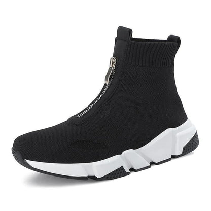 Women's Knit Ankle Boots Side Zipper